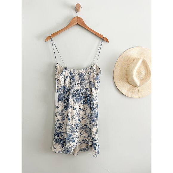 Reformation | NWT Marin Mini Dress in Pompadour Blue White Floral | Sz 10 - Picture 9 of 10